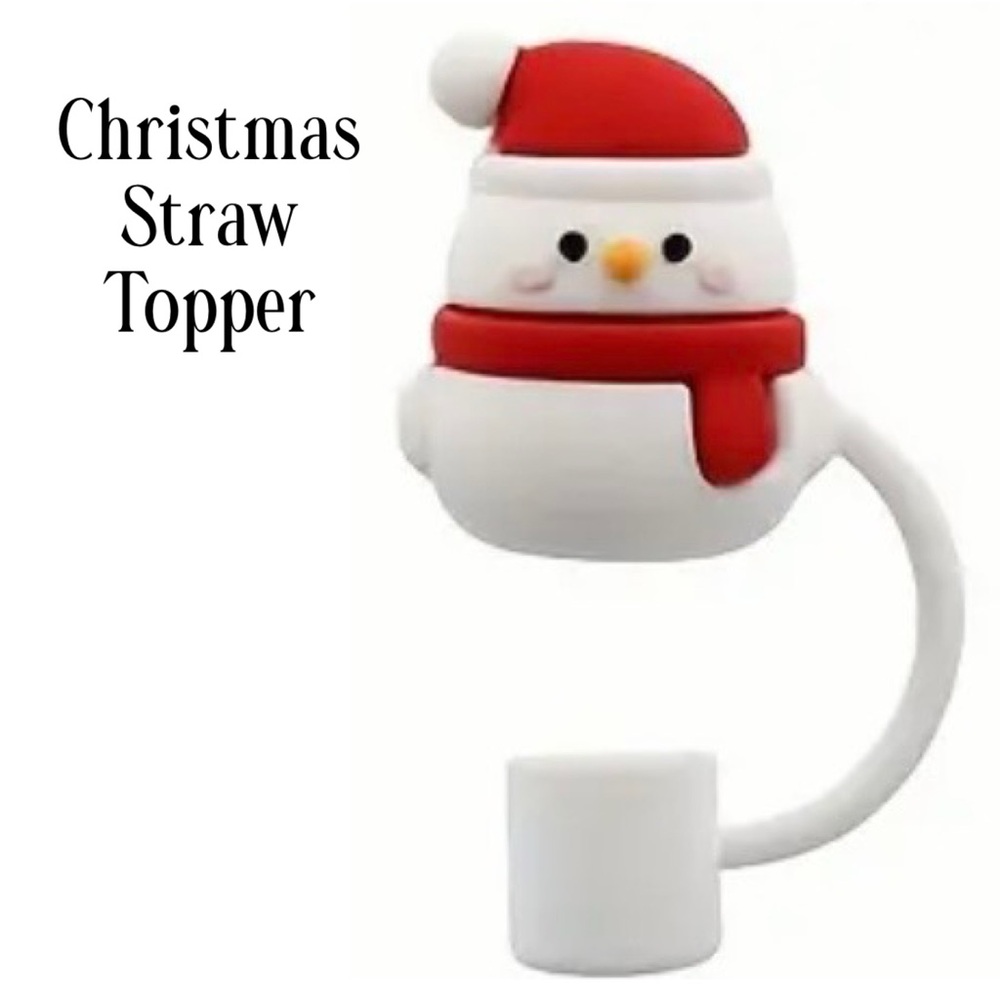 Snowman Straw Topper/Cover, NEW, Merry Christmas, Fits 10mm Straw
